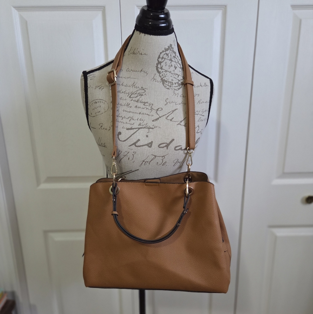 Mathew + Julian Tan Brown Shoulder Bag Purse